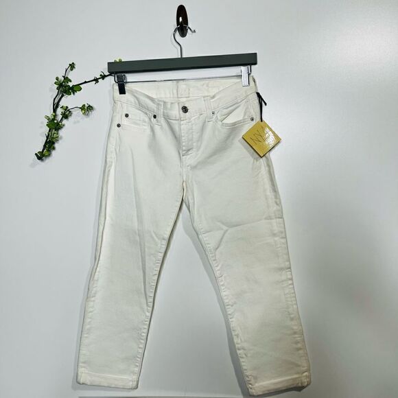 7 For All Mankind White Skinny Crop & Roll Jeans NWT! - Picture 1 of 16